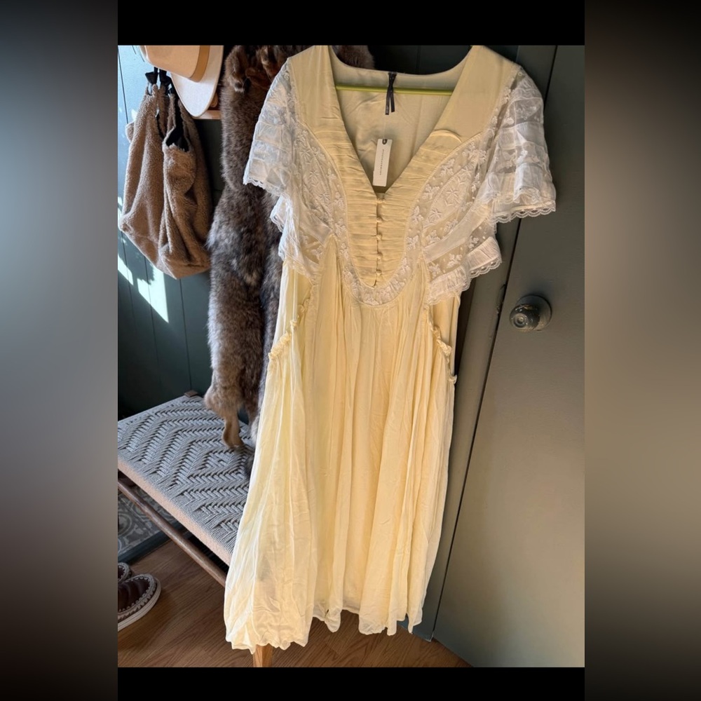 Anthropologie Cream Lace Dress